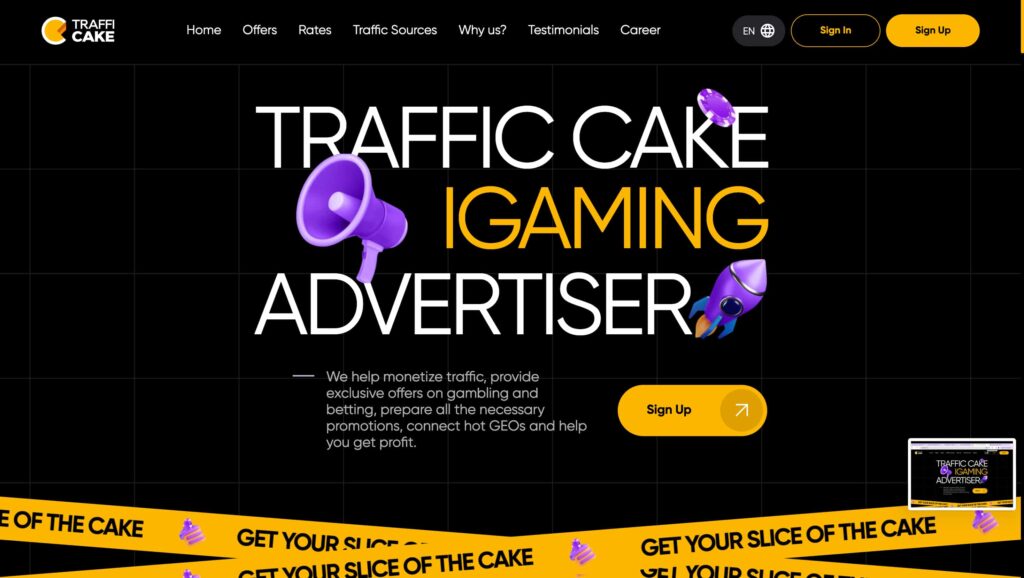 Traffic Cake Gambling affiliate network