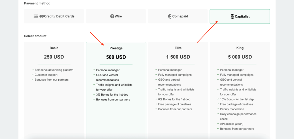 как пополнить счета в ROIads